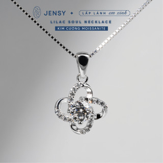  Dây Chuyền Kim Cương Moissanite 5 Ly JENSY Xi Bạch Kim Kiểm Định GRA "Lilac Soul" VCJ2 Vòng Cổ Nữ 