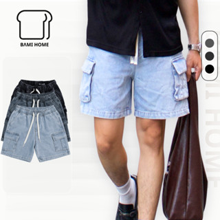  Quần short jean nam ASH CARGO BAMI HOME chất vải jeans cotton mềm mại lưng thun co giãn QJ10 
