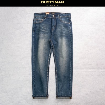 Quần Jean Nam Slim Fit Dash Dustyman, Xanh Wash Cổ Điển,Co Dãn Nhẹ, 611-17 Slim Fit