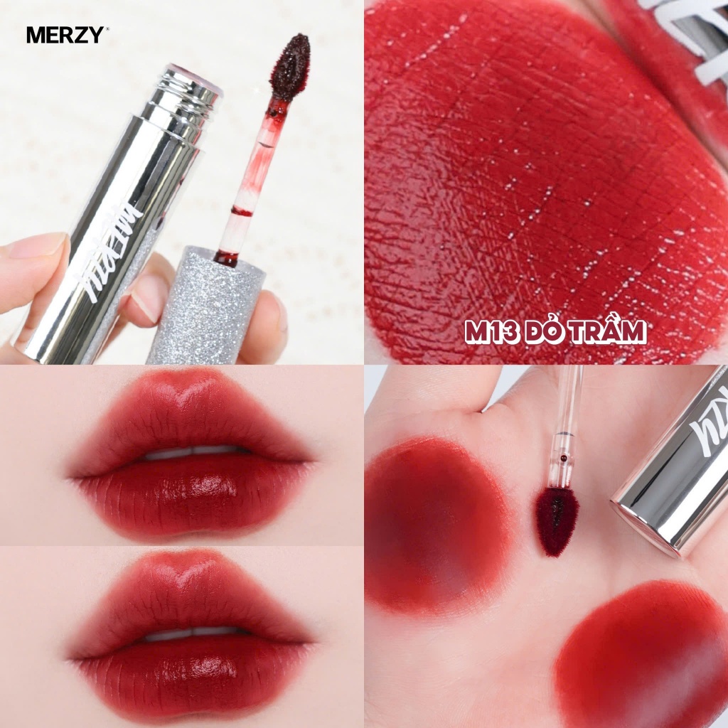 [Cty] Son Kem Merzy Siêu Lì, Mịn Môi Noir In The Mellow Tint [Merzy Glam M13 Vỏ Bạc]