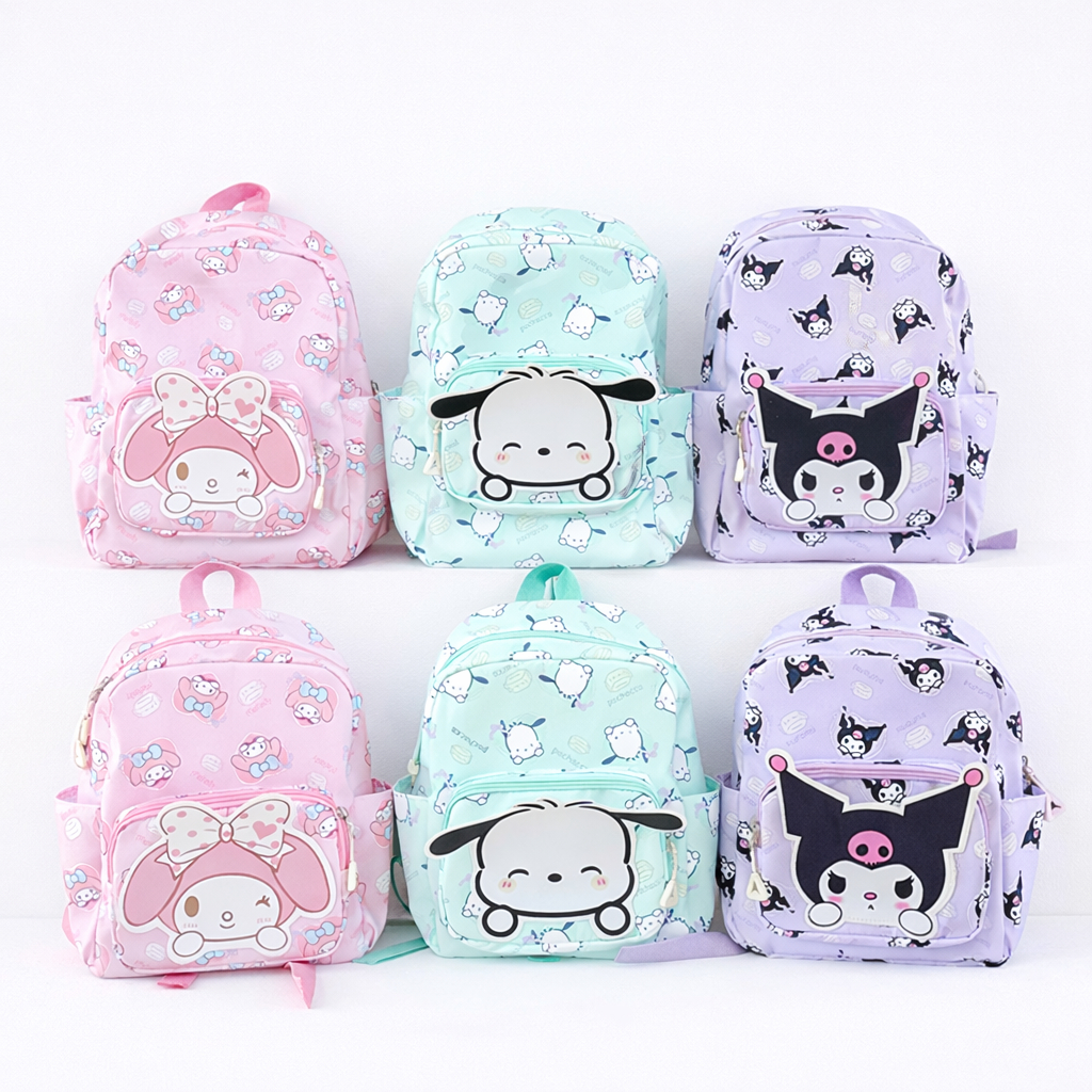 Balo hoạt hình dễ thương cho bé gái – Balo đi học mẫu My Melody Kuromi Cinnamoroll