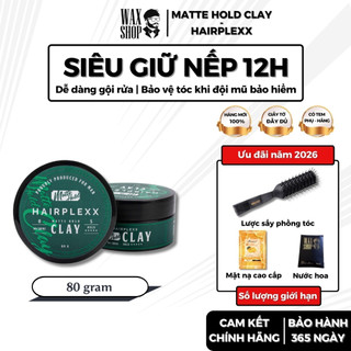  Sáp vuốt tóc nam Hairplexx Clay 80g chính hãng gel wax giữ nếp tóc - Waxshop - C1 