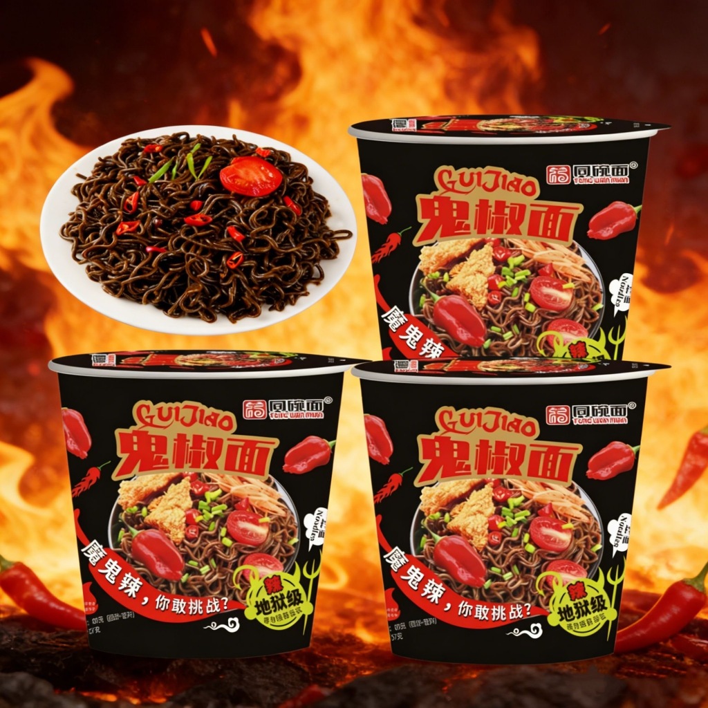 Mì Tiêu Ma Siêu Cay Kỳ Dị Cay Lửa Gà Mì Ăn Liền Gói Xô Online Red Ghost Pepper Noodles Hot,