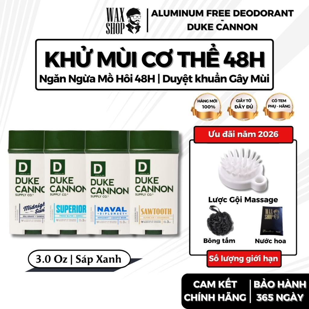 Lăn khử mùi nam Duke Cannon Aluminum Free Deodorant chính hãng lăn nách khử mùi - Waxshop