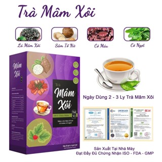 (TMX-01) Trà Mâm Xôi Tứ Vị - Lá Mâm Xôi, Sâm Tố Nữ - Trà Đậm Vị Thơm Ngon 20 Túi- Trà Mộc Lành
