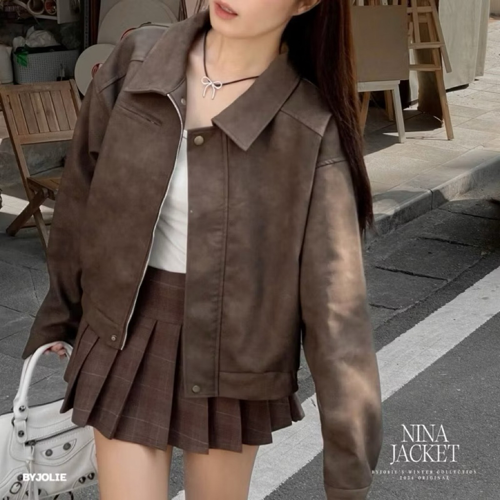 Pass áo khoác da byjolie