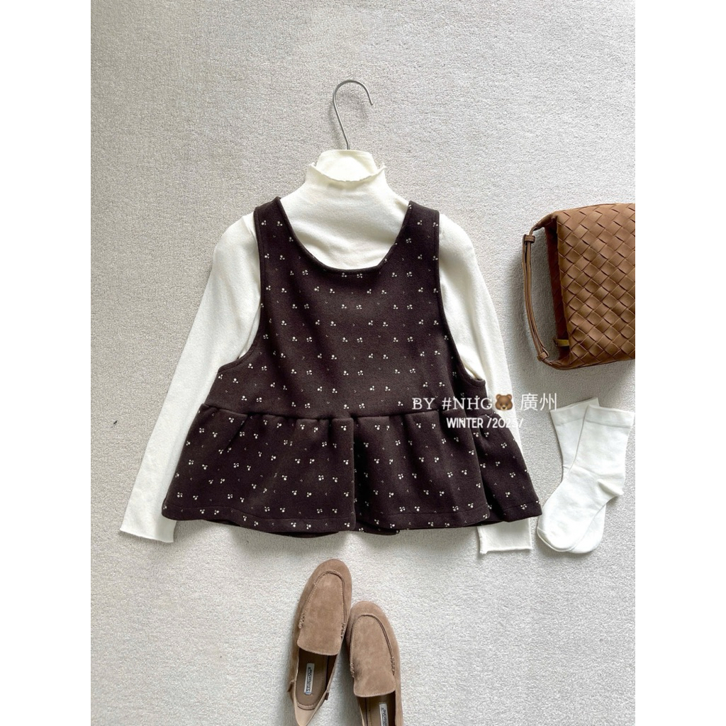 [Ko Kèm Áo Trong] Áo Yếm Hoa Nhí Cột Nơ Dáng Xòe – Phong Cách Vintage Hàn Quốc dành cho Nữ | BigBuy360 - bigbuy360.vn