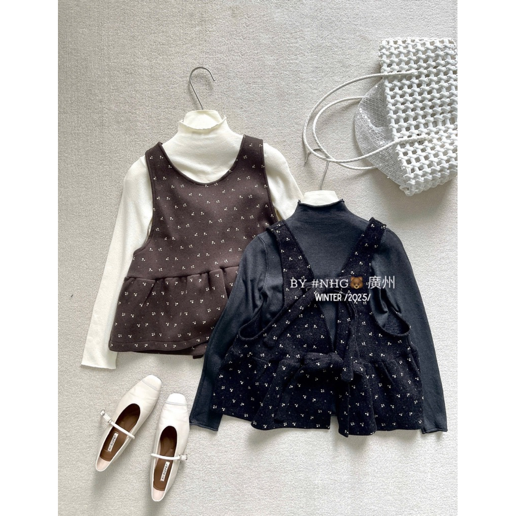 [Ko Kèm Áo Trong] Áo Yếm Hoa Nhí Cột Nơ Dáng Xòe – Phong Cách Vintage Hàn Quốc dành cho Nữ | BigBuy360 - bigbuy360.vn