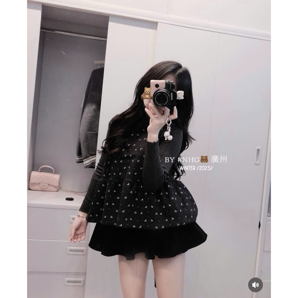 [Ko Kèm Áo Trong] Áo Yếm Hoa Nhí Cột Nơ Dáng Xòe – Phong Cách Vintage Hàn Quốc dành cho Nữ | BigBuy360 - bigbuy360.vn