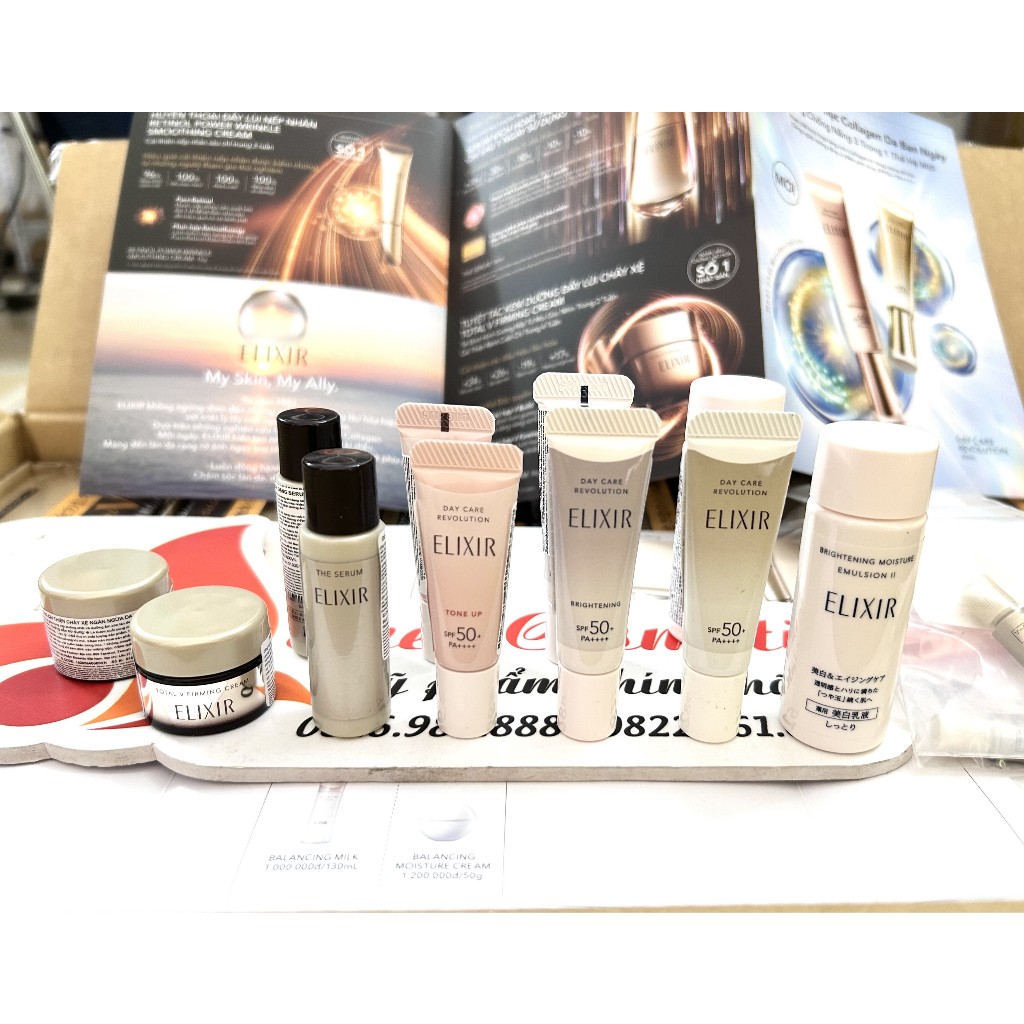 (CHÍNH HÃNG+TEM PHỤ) Elixir The Serum, Kem Dưỡng Da V Cream Ngăn Ngừa Lão Hóa, Kem Chống Nắng Elixir