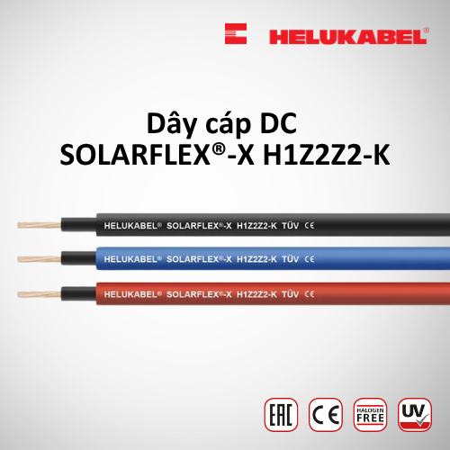 Dây cáp DC HELUKABEL SOLARFLEX®-X H1Z2Z2-K chính hãng từ ĐỨC |1x 6 mm²