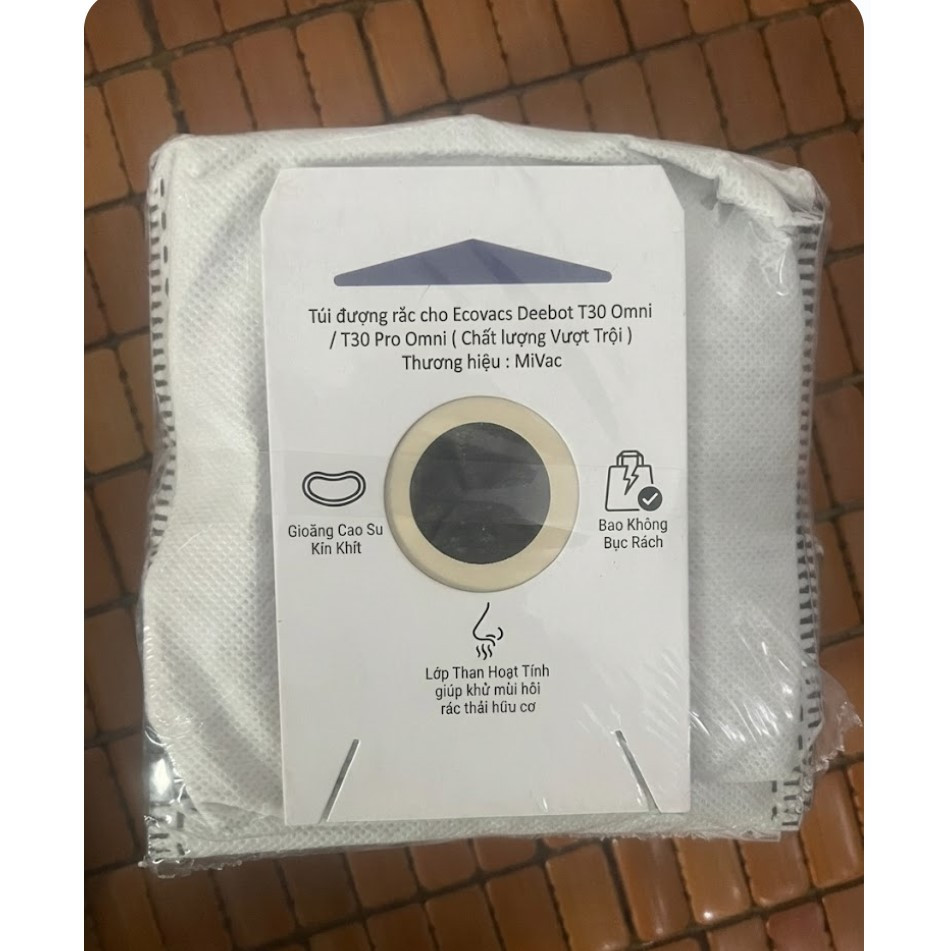 [Hàng Cao Cấp] Túi Rác Robot Ecovacs T30 Omni / T30 Pro Omni /T30 Max - - Than Hoạt Tính Khử Mùi,Gio