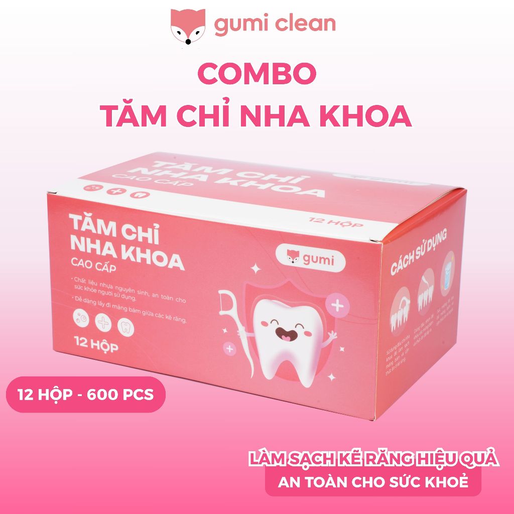 Tăm chỉ nha khoa Gumi vệ sinh làm sạch kẽ răng hiệu quả, an toàn, tiện lợi