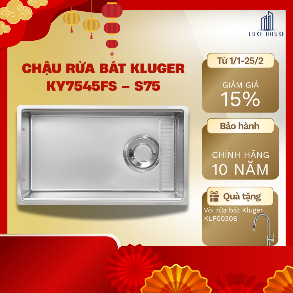 Chậu rửa bát 1 hố chống xước Kluger KY7545FS – S75