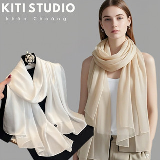 Khăn choàng lụa tơ trơn mềm mịn khổ lớn 180x110cm