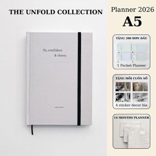  Sổ lịch Planner 2026 size A5 sổ kế hoạch ghi chú sáng tạo Crabit The Unfold Collection 
