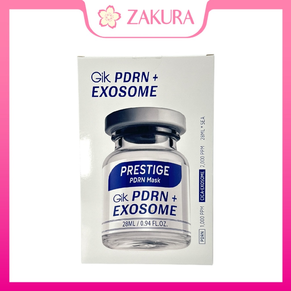 Gik PDRN + Exosome Mask 28ml*5ea | Mặt nạ phục hồi da | Dưỡng ẩm & làm sáng da | Chống lão hóa | Chă