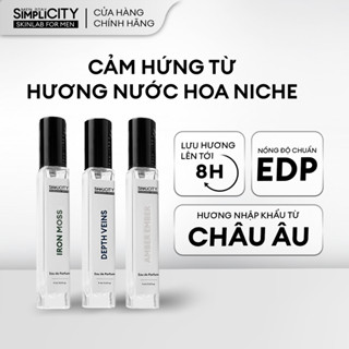 Nước hoa cao cấp Men Stay Simplicity Amber Ember/Iron Moss/Depth Veins Eau De Parfum 9ml