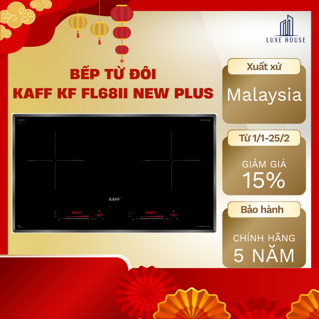 BẾP TỪ KAFF KF FL68II NEW PLUS | Đời mới 2024 | Schott Ceran | Bảo hành 5 năm