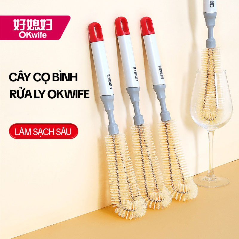 Cọ Rửa Bình OKwife AGW-5744, Cọ Rửa Ly Cốc, Cọ Rửa Bình Nước, Cọ Rửa Bình Sữa, Cọ Rửa Bình Giữ Nhiệt