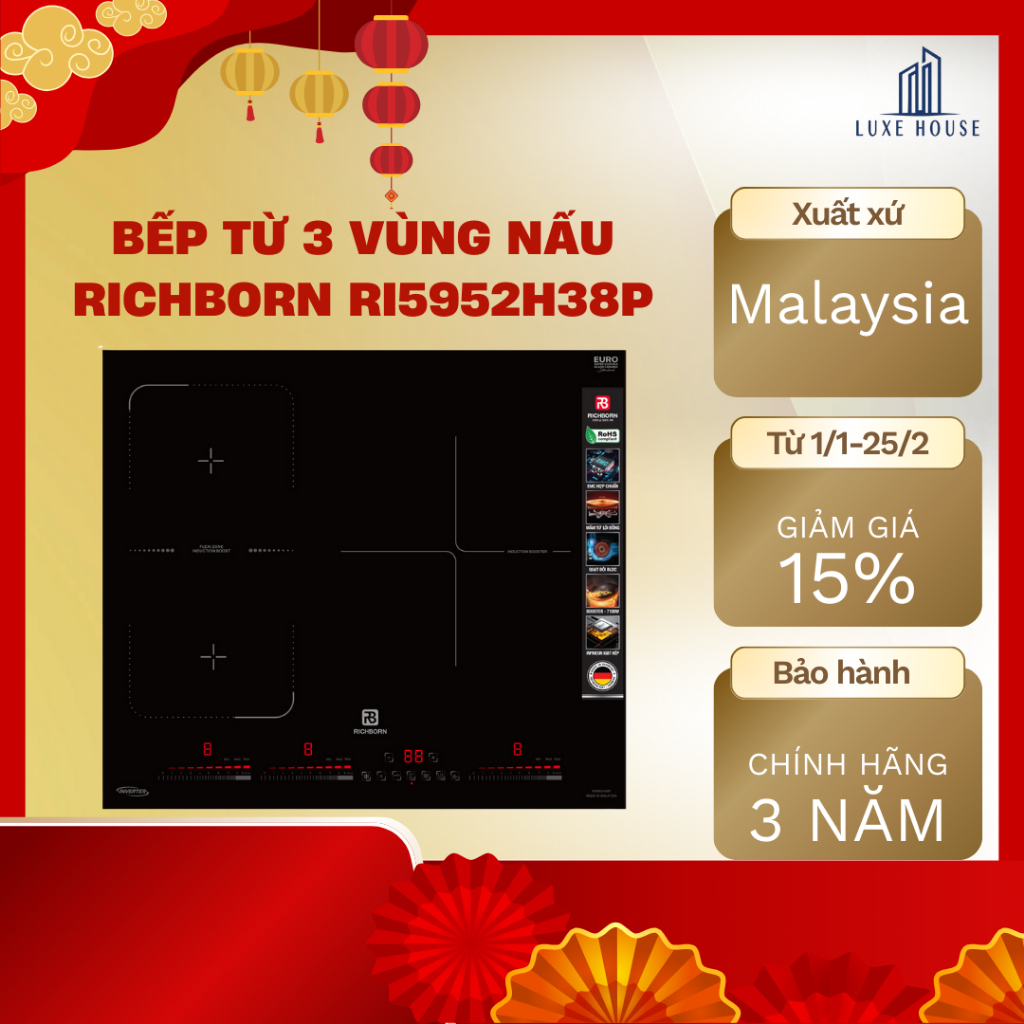 BẾP TỪ ĐÔI RICHBORN RI5952H38P
