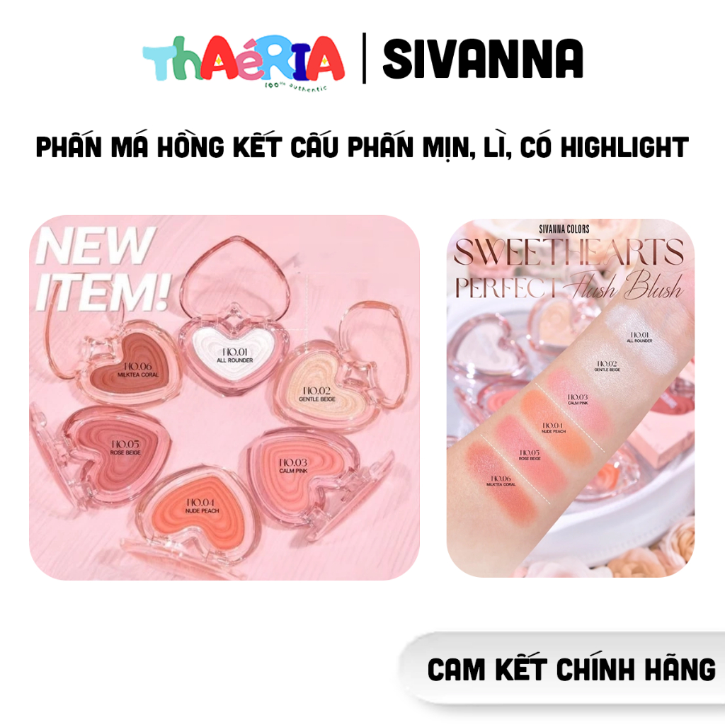 [SIVANNA] Phấn Má Hồng Sivanna Colors Sweethearts Perfect Flush Blush – HF638
