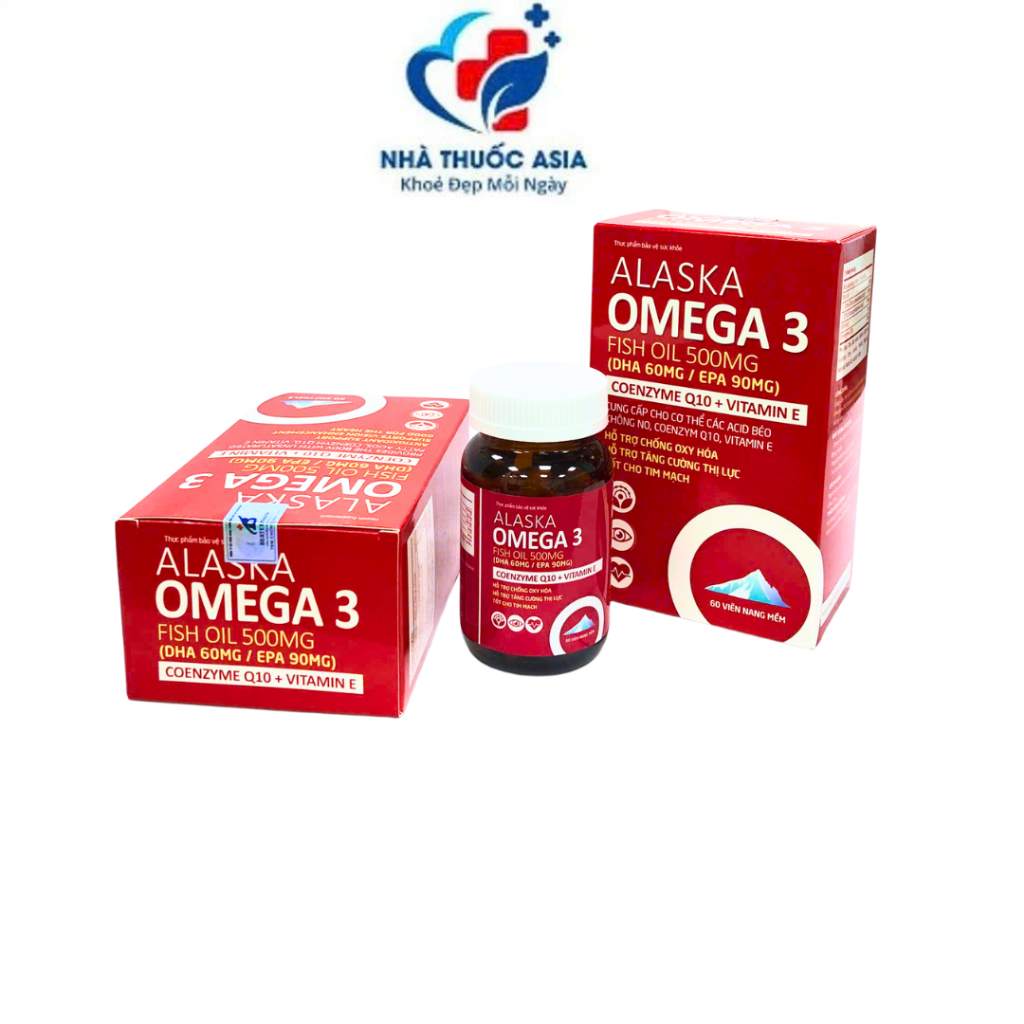 Viên Uống Alaska Omega 3 Fish Oil 500mg Hỗ Trợ Tăng Cường Thị Lực - Hộp 60 viên