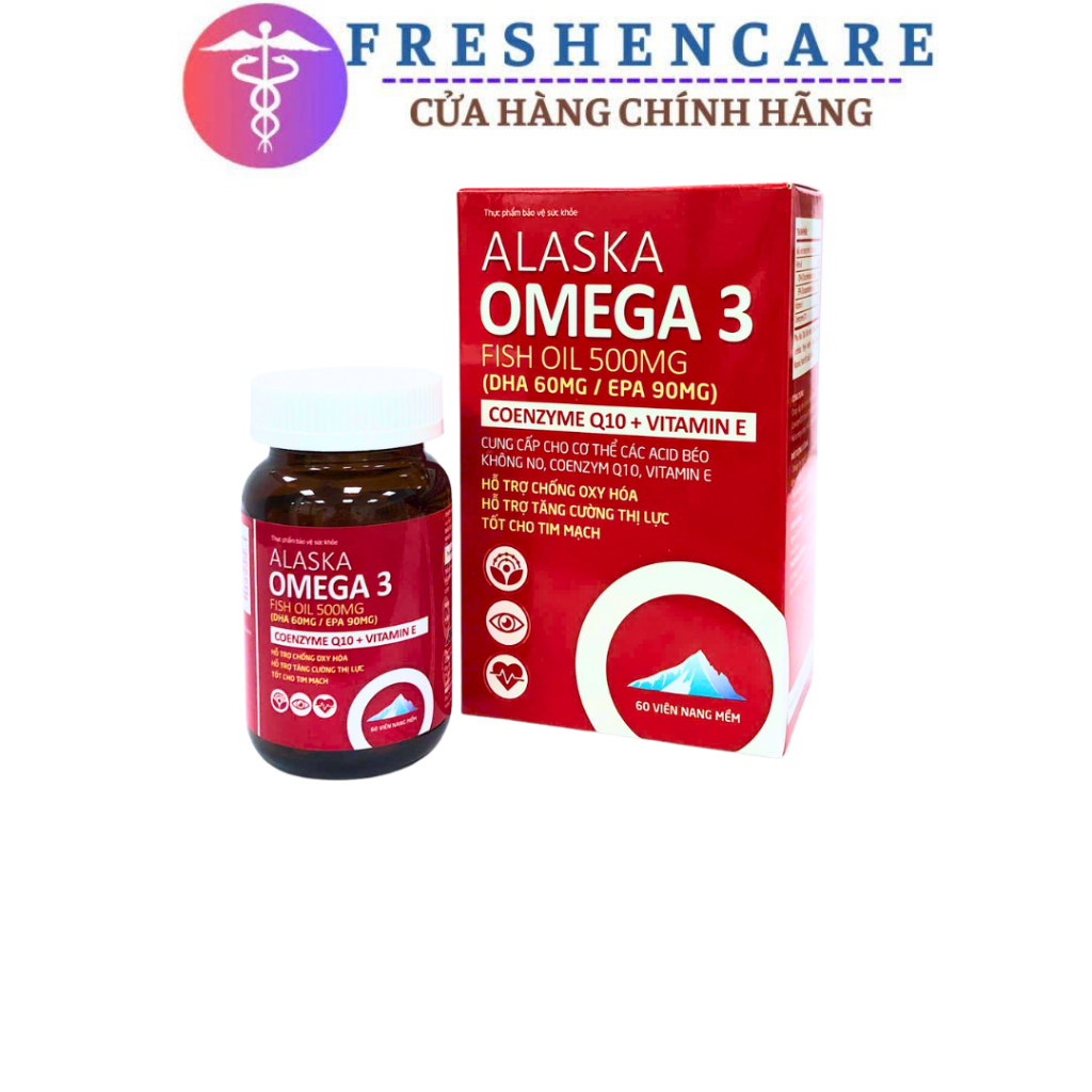 Alaska Omega 3 Fish Oil 500mg Hỗ Trợ Tăng Cường Thị Lực - Hộp 60 viên