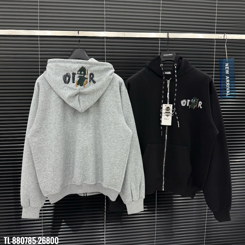 Áo Hoodie Zip DIOR, Thời trang thu đông, Khoác nỉ, Form rộng, Unisex | DENDI STORE - 880785