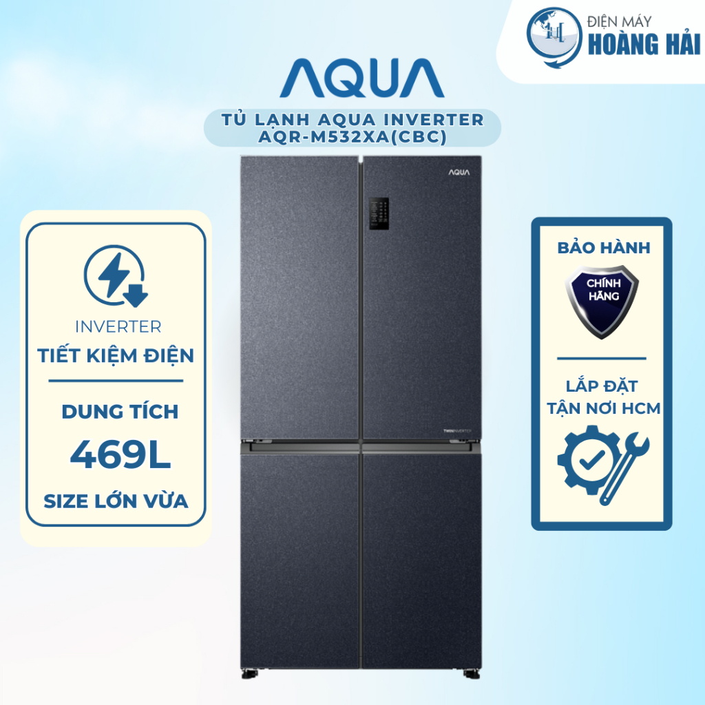 AQR-M532XA(CBC) | Tủ lạnh Aqua Inverter 469 lít Multi Door AQR-M532XA(CBC) - Chính Hãng