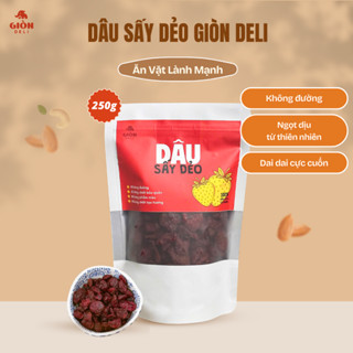 Dâu Sấy Dẻo Không Đường - Chua ngọt tự nhiên ăn vặt healthy - GIÒN DELI 