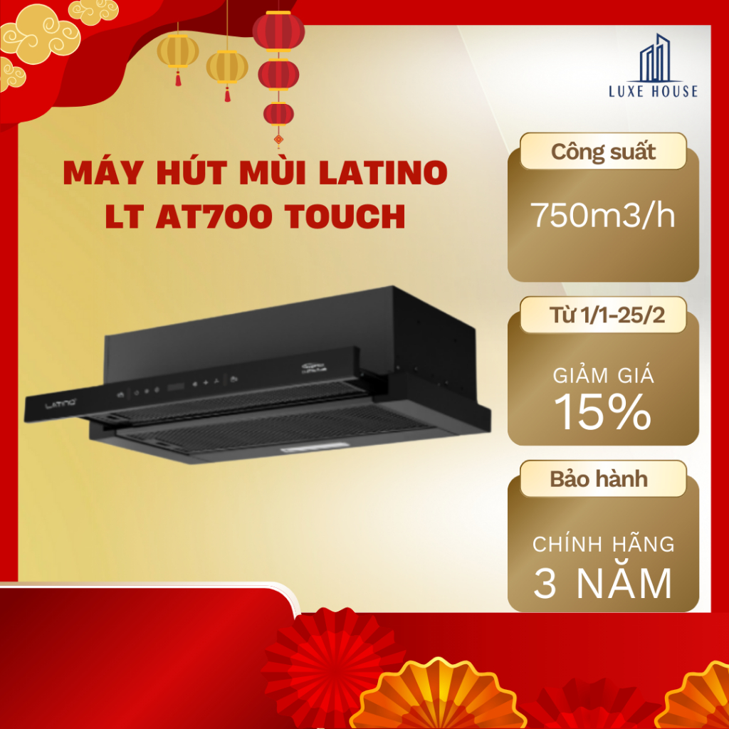 Máy hút mùi âm tủ Latino LT AT700 Touch | Cảm ứng vẫy tay | có inventer