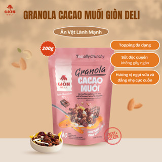 Ngũ cốc Yến mạch Cacao muối - Đậm vị socola nguyên chất 70%, ăn vặt lành mạnh, giòn rụm - GIÒN DELI