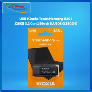 USB Kioxia TransMemory U301 128GB 3.2 Gen 1 Black (LU301K128GG4) - Hàng Chính Hãng