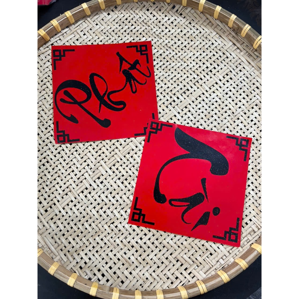 Bộ Miếng Dán Tường Trang Trí Ngày Tết  Kích Thước 19*19cm