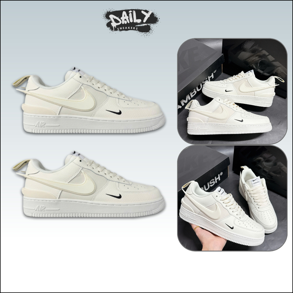 Giày Thể Thao Air Force 1 Low Ambush White Cream – Sneaker Nam Nữ AF1 Trắng Kem [Daily Sneakers]