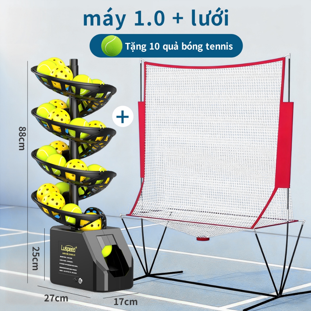 【Chính Hãng】Luspeed 2 IN 1 Máy tập Pickleball máy chủ tự động máy ném bóng dưa thiết bị đào tạo máy 