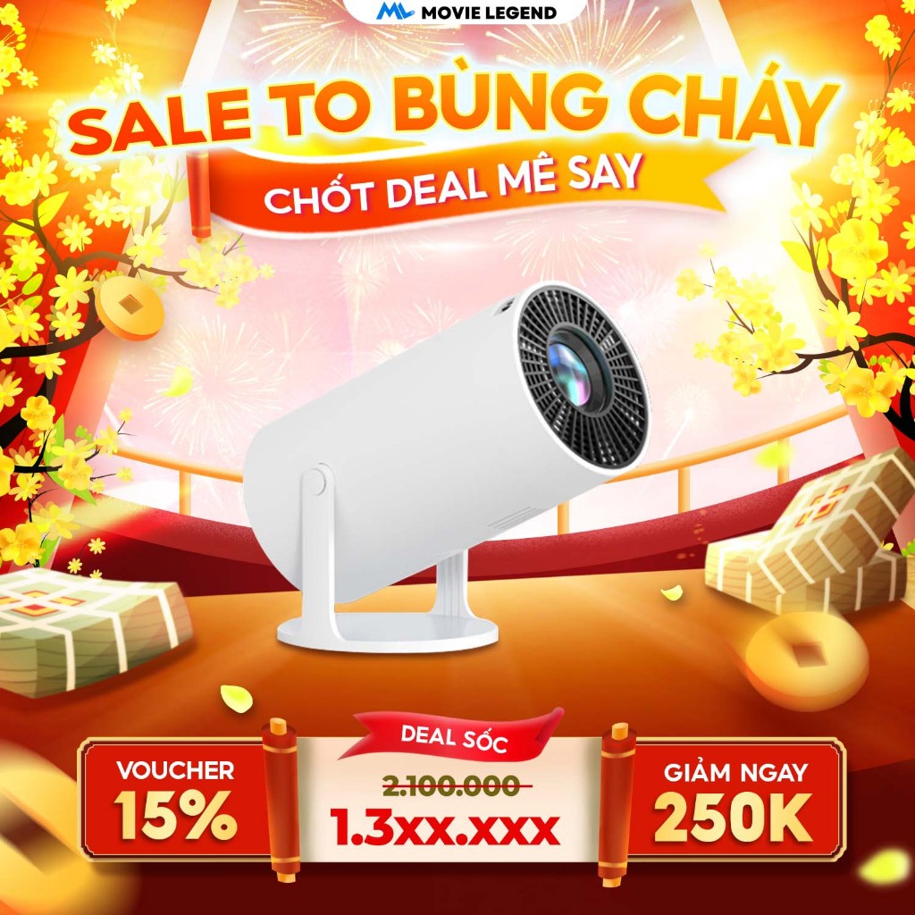 [ CHÍNH HÃNG ] Máy Chiếu Mini S6 HD - Máy Chiếu Movie Legend - Kích Thước Chiếu Lớn, Lấy Nét Từ Xa
