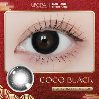  Lens cận siêu cấp ẩm UROPA LENS màu đen Coco Black kính áp tròng 6 tháng chống ánh sáng xanh 