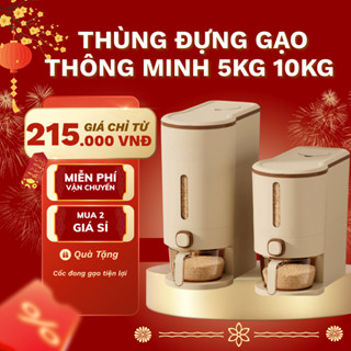 Thùng Gạo Nút Bấm – Hộp Đựng Gạo 5kg 10kg, Lấy Gạo Tự Động, Nhựa An Toàn, Tiện Lợi Nhà Bếp