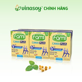 Thùng sữa đậu nành Fami Canxi Plus nguyên vị (ít đường) 36 hộp (36 hộp x 200ml)