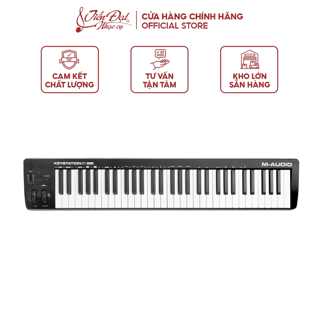 Chính Hãng M-Audio Keystation 61 MK3, MIDI Controller Cho Phòng Thu, Phím Êm & Chính Xác