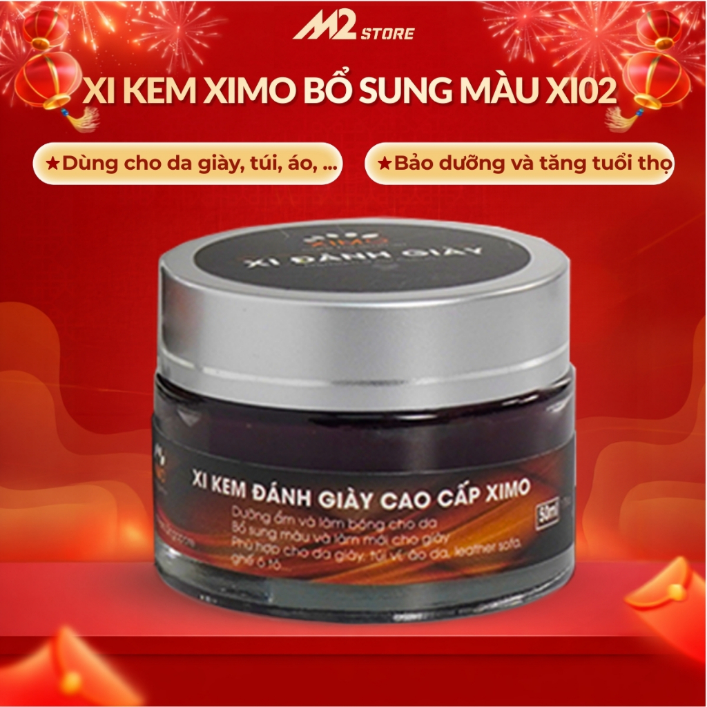 Xi kem đánh giày XIMO dưỡng và bổ sung màu cho da giày, túi ví, áo, ghế sofa XI02, xi đánh giày