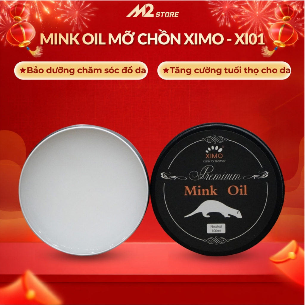 Mink oil mỡ chồn XIMO chuyên bảo dưỡng chăm sóc đồ da, làm mới, phục hồi giày da, túi xách, áo da, ví da, ghế sofa XI01