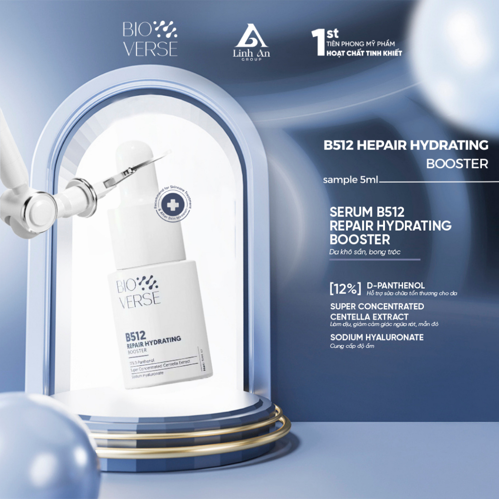 (Sample 5ml) Tinh Chất B5 12% Phục Hồi Da Cấp Ẩm Bioverse B512 Repair Hydrating Booster