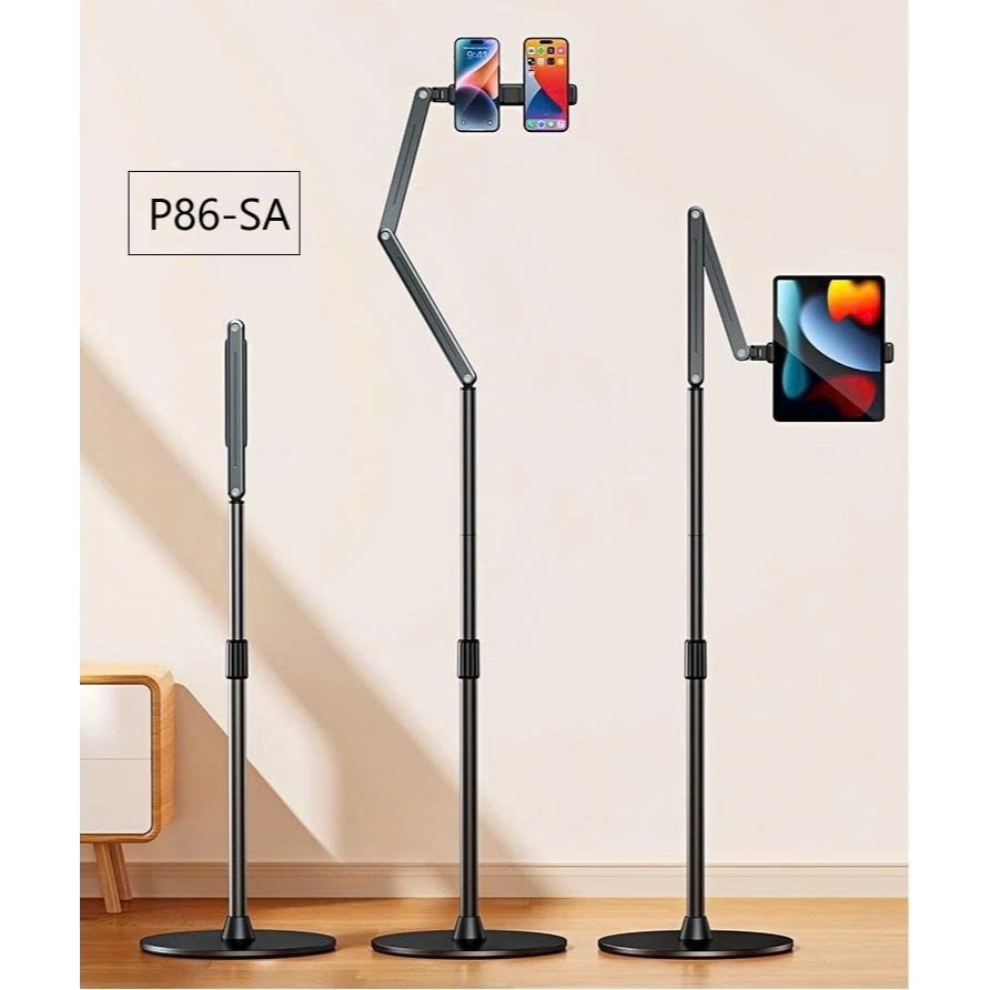 Digimix | P86L Giá Đỡ Kẹp Điện Thoại, Tablet LiveStream, Xem Phim Cao Lên Đến 1,48m Hợp Kim Nhôm