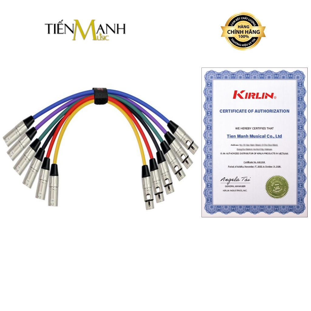 [Chính Hãng] Bộ 6 Dây Cáp 2 Đầu Canon Đực Sang Cái Kirlin MP6-480PB - Cable Âm Thanh MP6 Dài 1m