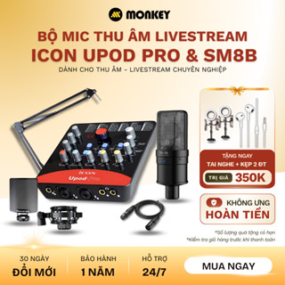  Bộ Combo Mic Thu Âm Hát Livestream Sound Card ICON UPOD PRO &  TAKSTAR SM8B Dành Cho Điện Thoại 