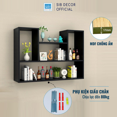 Giá Sách Treo Tường Chữ U Sáng Tạo, Kệ Sách Gỗ 90cm, Rộng 15cm SIB Decor KT182
