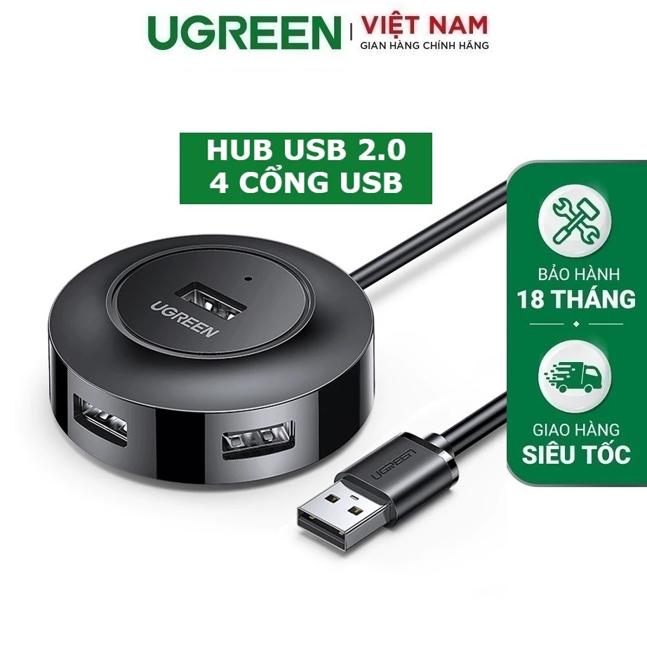Bộ Chia 4 Cổng USB ( HUB 4 in 1 ) chính hãng Ugreen 20277 cao cấp - Bảo Hành 18 Tháng